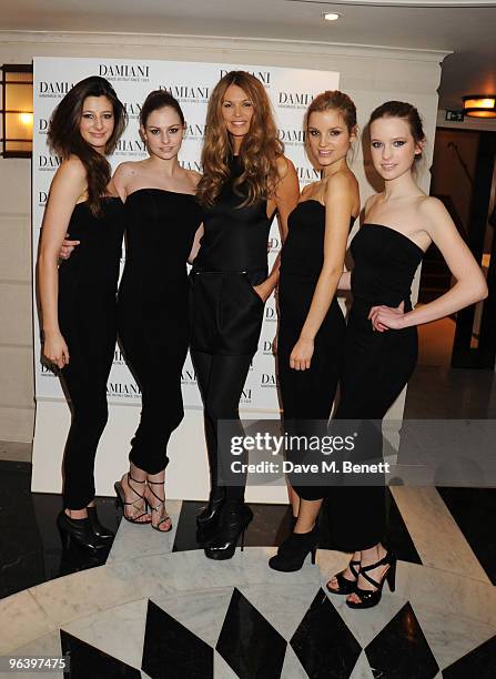Elle Macpherson and guests attend the Damiani Jewellery party at The Connaught Hotel on February 3, 2010 in London, England.