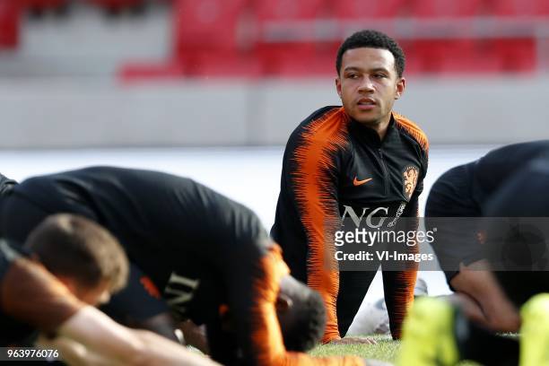 Memphis Depay of Holland during a training session prior to the International friendly match between Slovakia and The Netherlands at Stadium Antona...