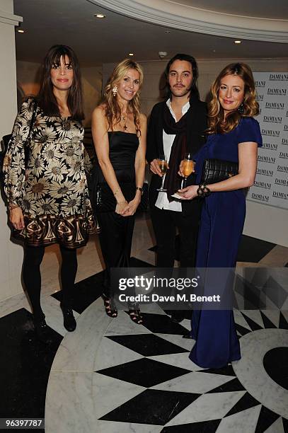 Lisa B, Melissa Odabash, Jack Huston and Cat Deeley attend the Damiani Jewellery party at The Connaught Hotel on February 3, 2010 in London, England.