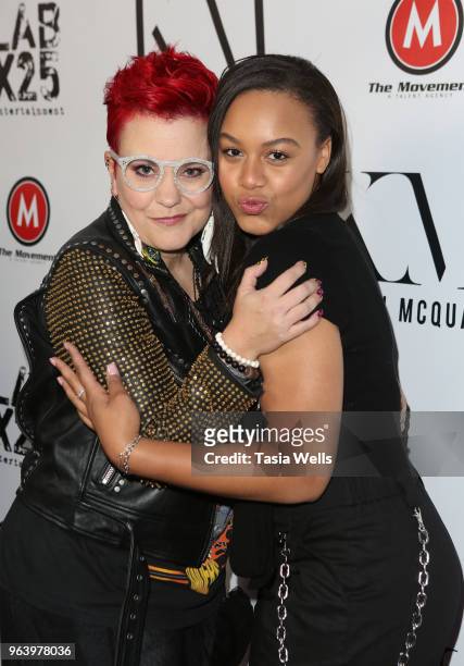 Kristin McQuaid and Nia Sioux attend the dance video release party For "Florets" at Victory Theatre on May 30, 2018 in Burbank, California.