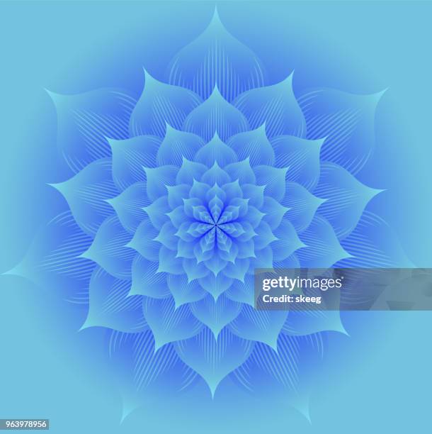 ilustraciones, imágenes clip art, dibujos animados e iconos de stock de flor azul infinito - geometría sagrada
