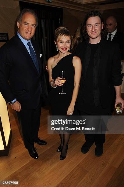 Charles Finch, Silvia Damiani and Mark Fast attend the Damiani Jewellery party at The Connaught Hotel on February 3, 2010 in London, England.