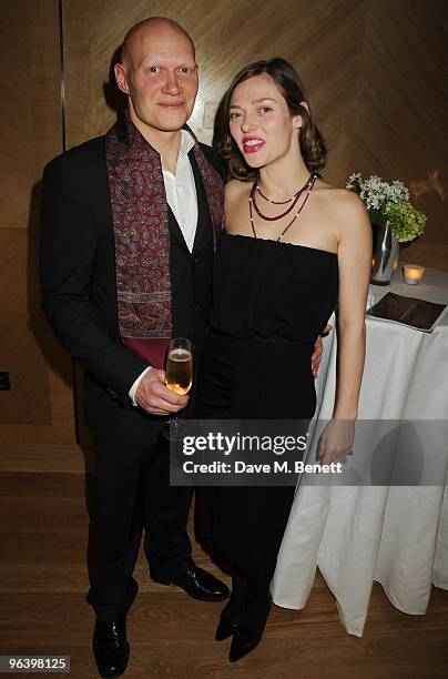 Dominic Burns and Camilla Rutherford attend the Damiani Jewellery party at The Connaught Hotel on February 3, 2010 in London, England.