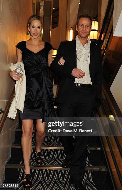 Lisa Butcher and Jeremy Sheffield attend the Damiani Jewellery party at The Connaught Hotel on February 3, 2010 in London, England.