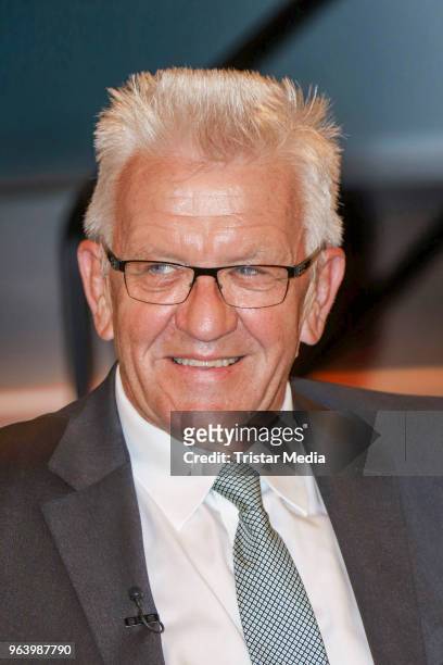 German politician Winfried Kretschmann during the TV show 'Markus Lanz' on May 30, 2018 in Hamburg, Germany.