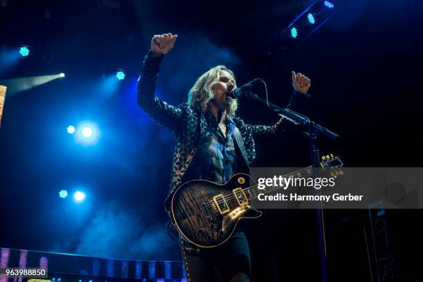 Tommy Shaw of the band Styx performs at FivePoint Amphitheatre on May 30, 2018 in Irvine, California.