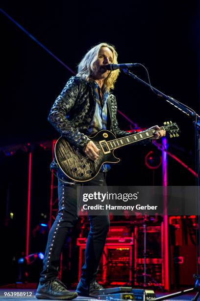 Tommy Shaw of the band Styx performs at FivePoint Amphitheatre on May 30, 2018 in Irvine, California.