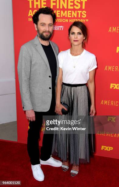 Actors Matthew Rhys and Keri Russell arrive at the For Your Consideration red carpet event for FX's "The Americans" at the Saban Media Center on May...