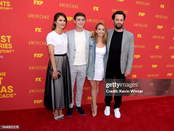 Actors Keri Russell, Keidrich Sellati, Holly Taylor and Matthew Rhys arrive at the For Your Consideration red carpet event for FX's "The Americans"...