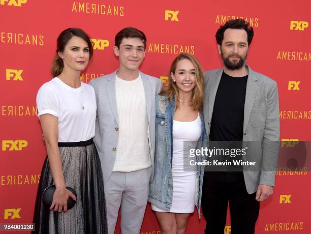 Actors Keri Russell, Keidrich Sellati, Holly Taylor and Matthew Rhys arrive at the For Your Consideration red carpet event for FX's "The Americans"...