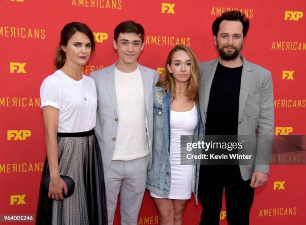 Actors Keri Russell, Keidrich Sellati, Holly Taylor and Matthew Rhys arrive at the For Your Consideration red carpet event for FX's "The Americans"...