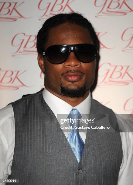 Josh Cribbs of the Cleveland Browns attends the GBK Gift Lounge at Player's Press Pre-Super Bowl Party at Sagamore Hotel on February 3, 2010 in Miami...