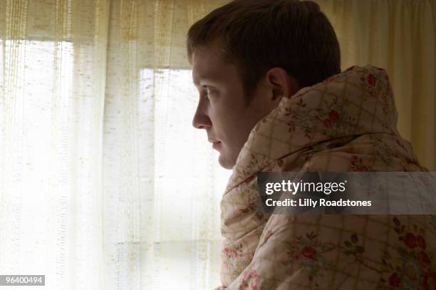 twentysomething gazes out of window - lilly roadstones stock pictures, royalty-free photos & images