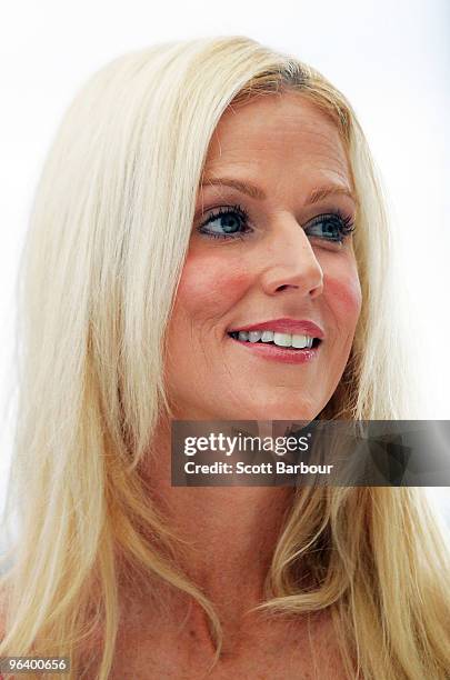 Michaele Salahi poses at a press conference with the USA Polo Team on February 4, 2010 in Melbourne, Australia. Tareq Salahi is the captain of the...