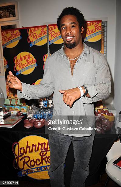 Dhani Jones of the Cincinnati Bengals attends the GBK Gift Lounge at Player's Press Pre-Super Bowl Party at Sagamore Hotel on February 3, 2010 in...