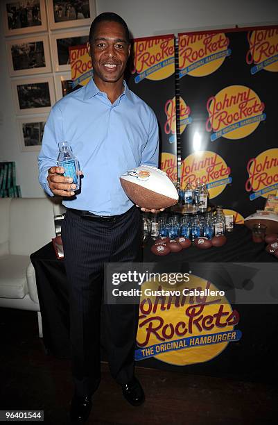 Hall of Famer Marcus Allen attends the GBK Gift Lounge at Player's Press Pre-Super Bowl Party at Sagamore Hotel on February 3, 2010 in Miami Beach,...