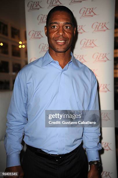 Hall of Famer Marcus Allen attends the GBK Gift Lounge at Player's Press Pre-Super Bowl Party at Sagamore Hotel on February 3, 2010 in Miami Beach,...