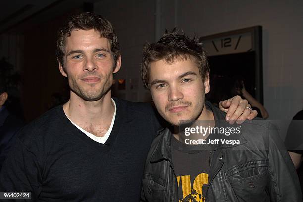 Actors James Marsden and Emile Hirsch attend the "Have a Heart for Haiti" event held at Palihouse Holloway on February 3, 2010 in West Hollywood,...