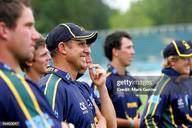 Prime Minister XI of Australia Captain Matthew Hayden, looks on with the Australian Cricket team after they were beaten by the West Indies in the...