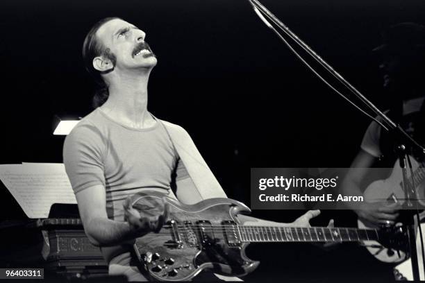 Frank Zappa performs live at the Palladium in New York on December 26 1976