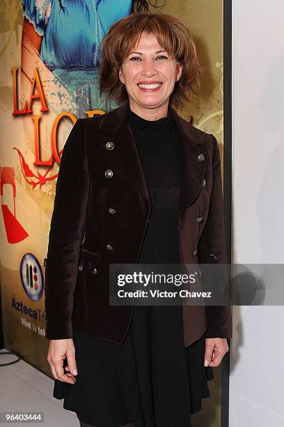 Actress Patricia Bernal attends the "La Loba" Soap Opera launch press conference and photo call at Restaurante El Lago on February 3, 2010 in Mexico...