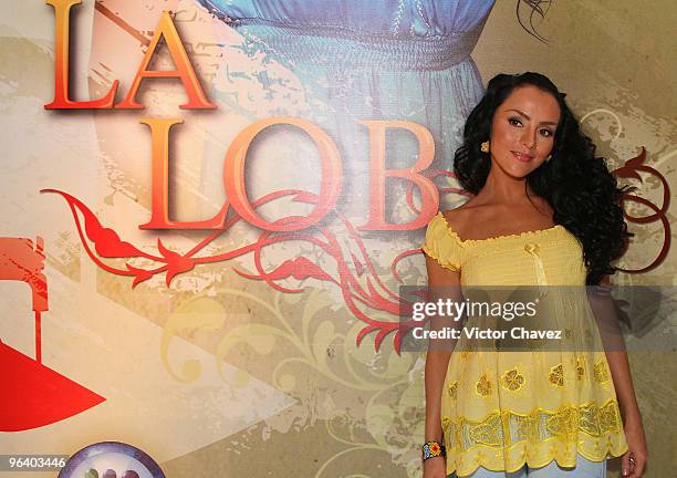 Actress Ivonne Montero attends the "La Loba" Soap Opera launch press conference and photo call at Restaurante El Lago on February 3, 2010 in Mexico...