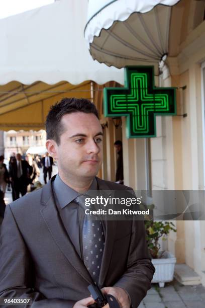 Thomas Cook's consumer affairs executive for Corfu resorts Richard Carson arrives at Corfu Town Courthouse on February 04, 2010 in Corfu, Greece. Two...