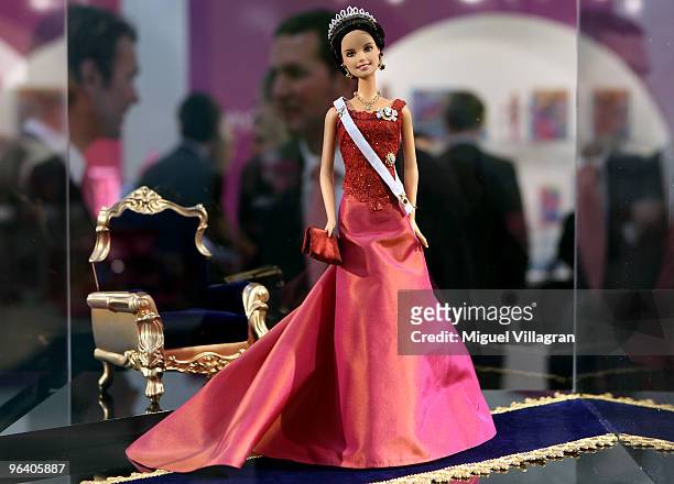 Barbie doll depicting Crown Princess Victoria of Sweden is displayed during the International Toy Fair on February 4, 2010 in Nuremberg, Germany....