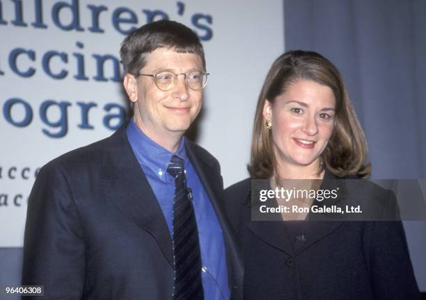 Business mogul Bill Gates and wife Melinda Gates donate $100 Million Dollar Check to the Program for Appropriate Technology in Health on December 2,...