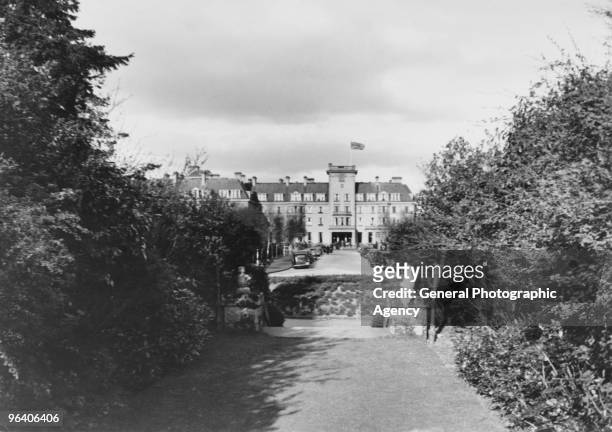 View, from the west, of The Gleneagles Hotel and golf resort, Perth and Kinross, Scotland, circa 1935.