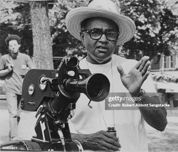 American filmmaker Carlton Moss directs his actors in a scene from an educational documentary entitled 'Happy Teeth, Healthy Smile,' Nashville,...