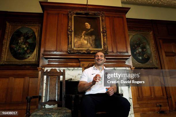 Steve Borthwick, the England captain faces the media during the press conference held at Pennyhill Park on February 4, 2010 in Bagshot, England.