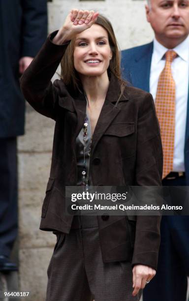 Princess Letizia of Spain attends 'Rey Jaime I Awards' at Lonja de los Mercaderes on February 4, 2010 in Valencia, Spain.