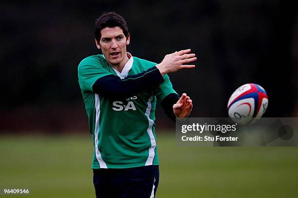 James Hook of Wales in action during Wales Rugby Union training at The Vale of Glamorgan on February 4, 2010 in Cardiff, Wales.