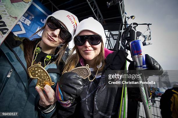 Kaya Turski and Grete Eliassen win gold and bronze after competing in Women's Ski Slopestyle at the Winter X Games 14 at Buttermilk Mountain on...