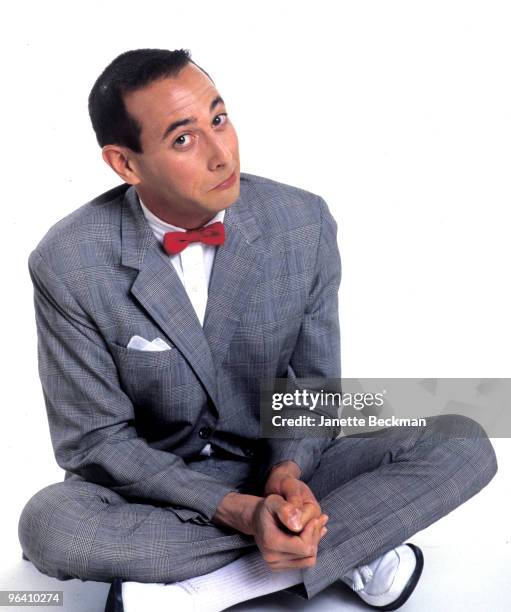 Actor Paul Reubens poses for a portrait dressed as his character Pee-wee Herman, New York, 1986.