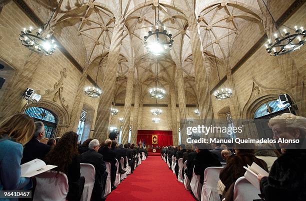 General view of Lonja de los Mercaderes during the 'Rey Jaime I Awards' at Lonja de los Mercaderes on February 4, 2010 in Valencia, Spain.