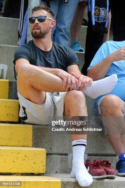 Felix Dausend during the Third League Playoff Leg 2 match between TSV 1860 Muenchen and 1.FC Saarbruecken at Stadion an der Gruenwalder Strasse on...