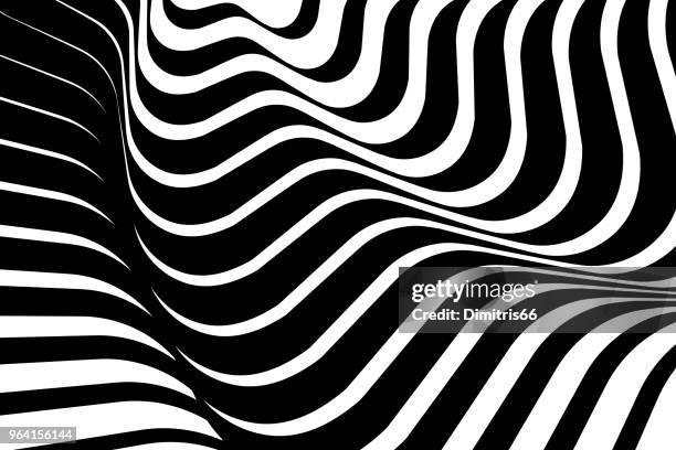 ilustrações, clipart, desenhos animados e ícones de padrão de meio-tom, abstrato de linhas onduladas, ondulados. - color negro