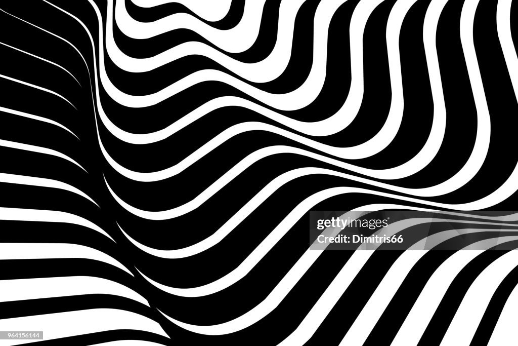 Halftone pattern, abstract background of rippled, wavy lines.