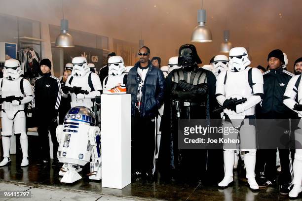 Snoop Dogg attends the Adidas Originals X Star Wars collection launch at the Adidas Originals Store on February 4, 2010 in New York City.