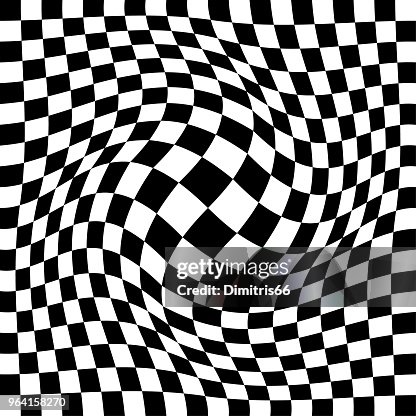 Op art background: Expanded checked pattern. Op art background: Expanded checked pattern.