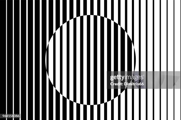 stockillustraties, clipart, cartoons en iconen met abstracte kunst op achtergrond gemaakt van zwarte en witte lijnen waardoor de illusie van een cirkel vorm. - black and white art