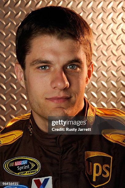 David Ragan, driver of the UPS Ford, poses during NASCAR media day at Daytona International Speedway on February 4, 2010 in Daytona Beach, Florida.