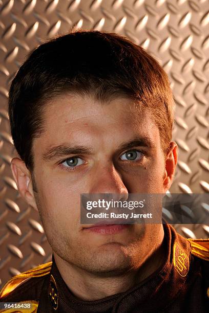 David Ragan, driver of the UPS Ford, poses during NASCAR media day at Daytona International Speedway on February 4, 2010 in Daytona Beach, Florida.