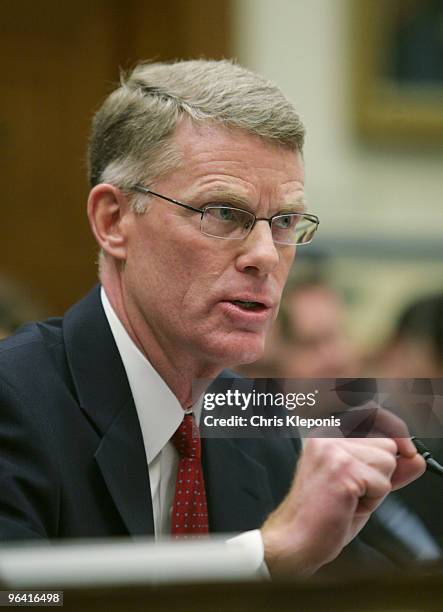 Federal Aviation Administration Transportation Inspector General Calvin Scovill III speaks during a House Transportation and Infrastructure Committee...