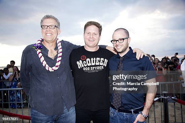 Executive Producers Carlton Cuse, Stephen McPherson and Damon Lindelof attend the "Lost" screening and premiere party at Wolfgang's Steakhouse on...