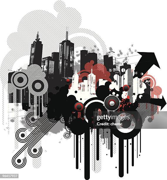 urban funk - melbourne graffiti stock illustrations