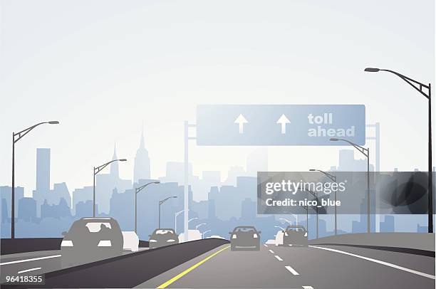 ilustraciones, imágenes clip art, dibujos animados e iconos de stock de highway la ciudad - road