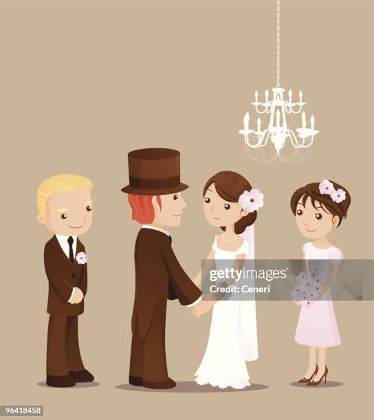 elegante kronleuchter hochzeit - trauzeuge des bräutigams stock-grafiken, -clipart, -cartoons und -symbole